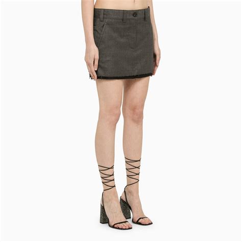 miu miu grey mini skirt|Miu Miu Skirts for Women .